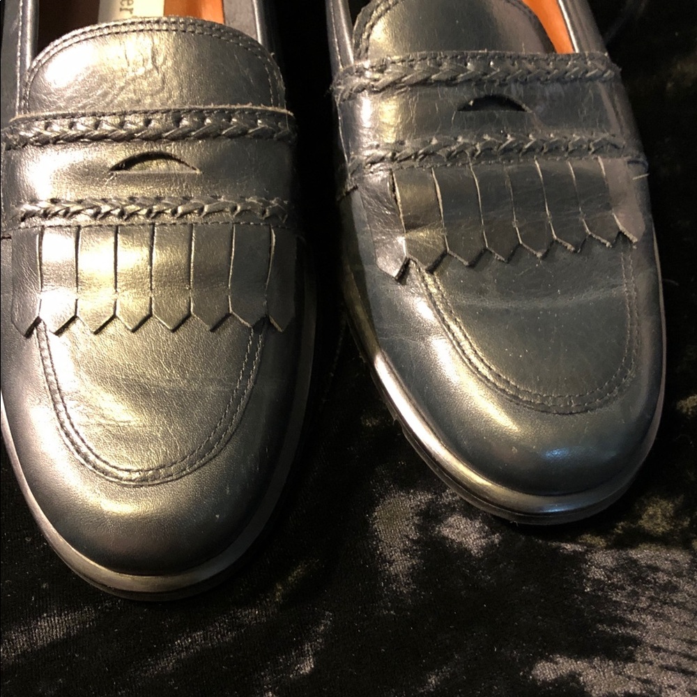 Etienne Aigner Womens Karlie leather loafers Navy 7.5 - Picture 2 of 7
